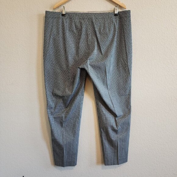 NWT J Jill Patterned Design Black White Cropped Ankle Business Pants Capri 18 - Picture 5 of 12